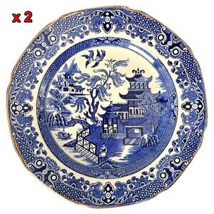 Burleigh Ware Blue Willow Bread Butter Plate Dinnerware Tableware UK 6.75 inch
